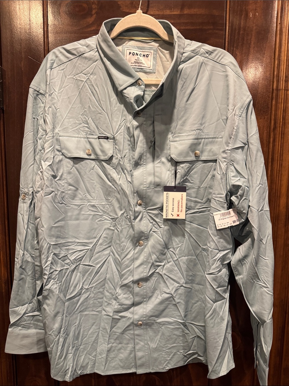 Poncho Men's Lightweight Long-Sleeve Shirt - Light Blue